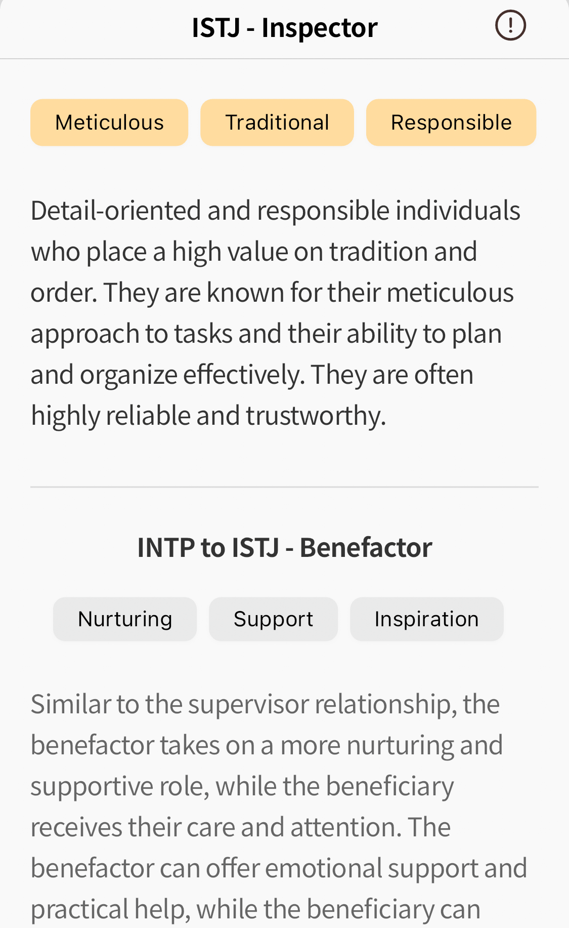 Personality Type of Members
